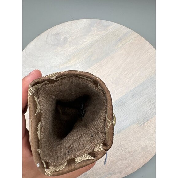 Coach Womens Green Leather Gloves With Signature Cuff Detail Size 7.5 - Picture 9 of 11